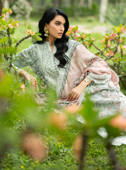 Zainab Chottani Luxe Lawn Unstitched Embroidered 3Pc Suit D-13 Ivie