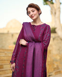 Rang Rasiya Carnation Embroidered Linen Unstitched 3Pc Suit D-12 Frappe