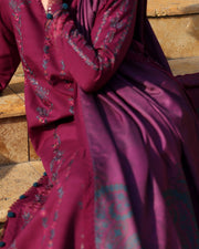 Rang Rasiya Carnation Embroidered Linen Unstitched 3Pc Suit D-12 Frappe