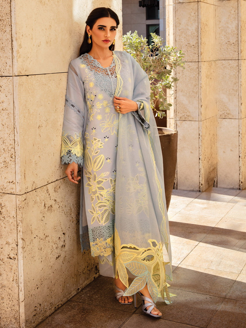 Rang Rasiya Premium Embroidered Lawn Unstitched 3Pc Suit D-04 ELNAZ
