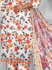 Rashk e Qamar Unstitched Digital Printed Lawn 3Pc Suit REQ-214