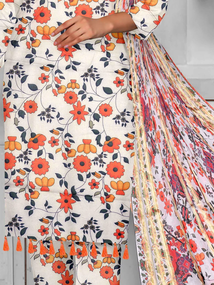 Rashk e Qamar Unstitched Digital Printed Lawn 3Pc Suit REQ-214
