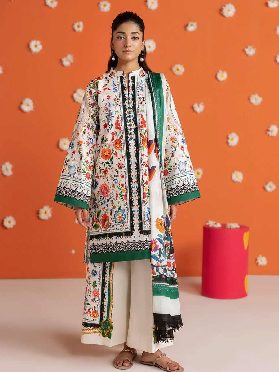 RajBari Amal Summer Prints Exclusive 3Pc Unstitched Lawn Suit D-14