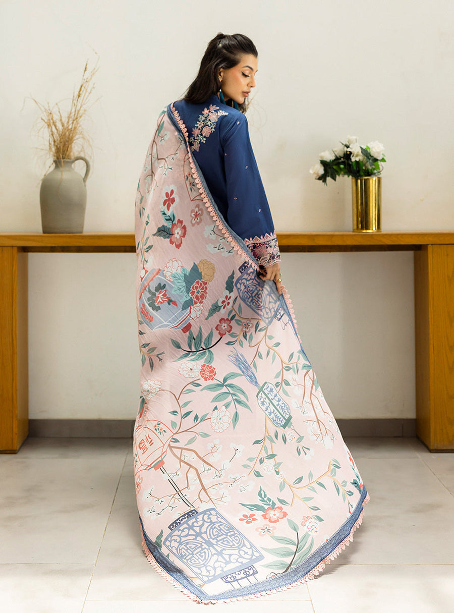 Zainab Chottani Tahra Embroidered Lawn Unstitched 3Pc Suit D-14 ELISA