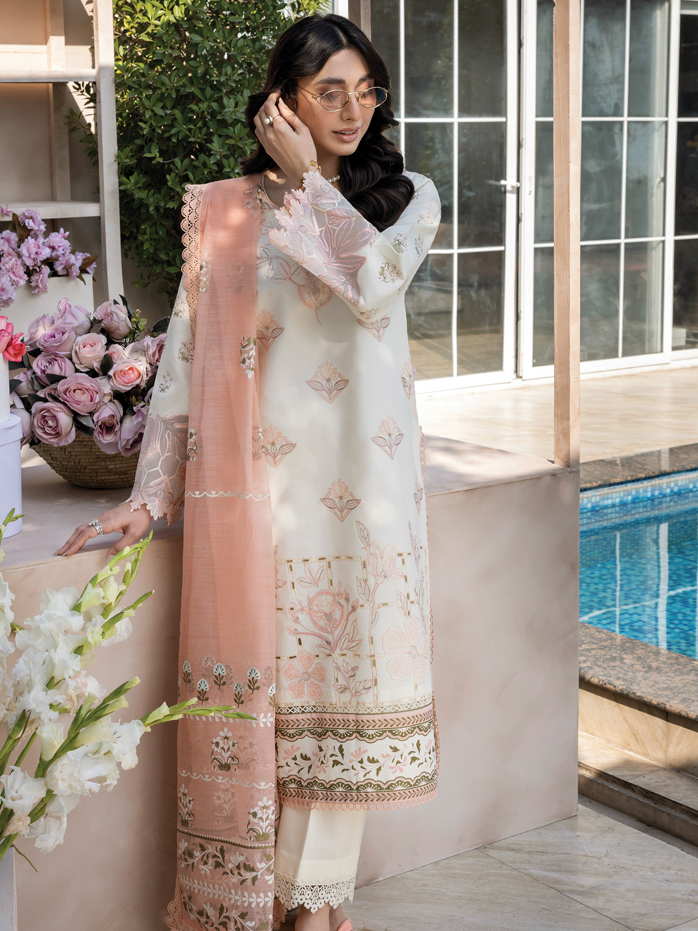 Rang Rasiya Florence Embroidered Lawn Unstitched 3Pc Suit D-14 MIRAAL
