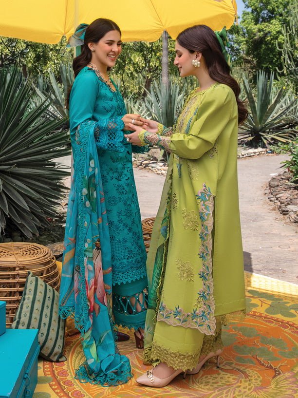 Rang Rasiya Carnation Embroidered Lawn Unstitched 3Pc Suit D-14 Liana