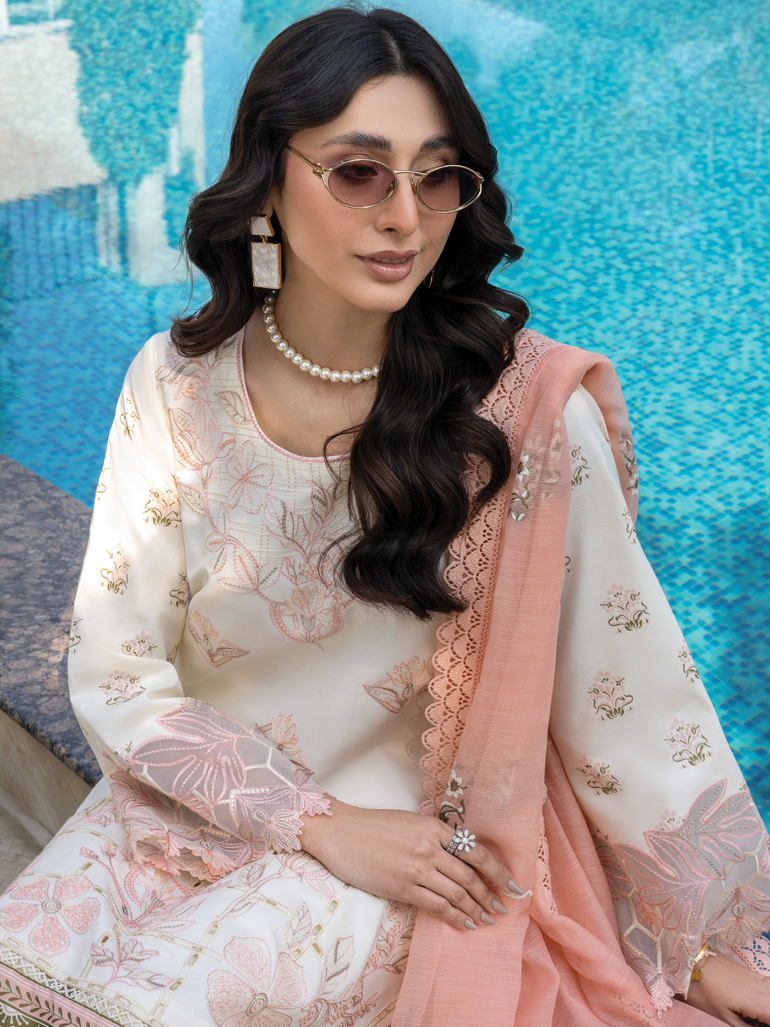 Rang Rasiya Florence Embroidered Lawn Unstitched 3Pc Suit D-14 MIRAAL