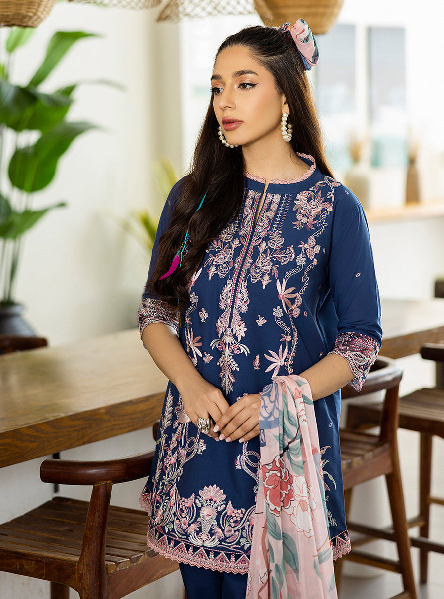 Zainab Chottani Tahra Embroidered Lawn Unstitched 3Pc Suit D-14 ELISA