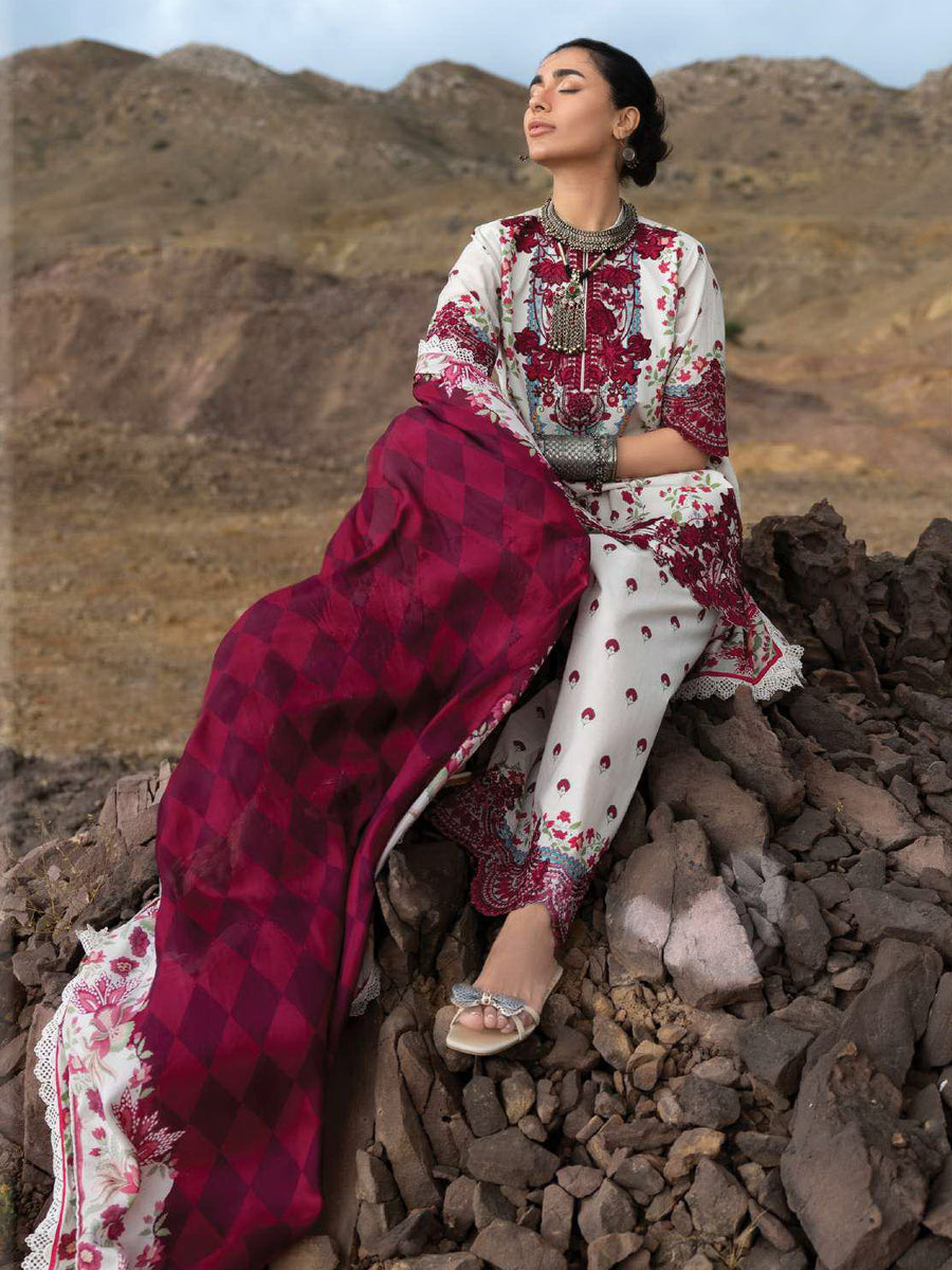Zainab Chottani Embroidered Lawn Unstitched 3Pc Suit D-14 Rivya