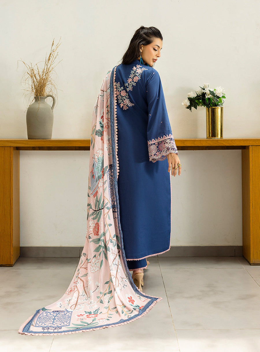 Zainab Chottani Tahra Embroidered Lawn Unstitched 3Pc Suit D-14 ELISA