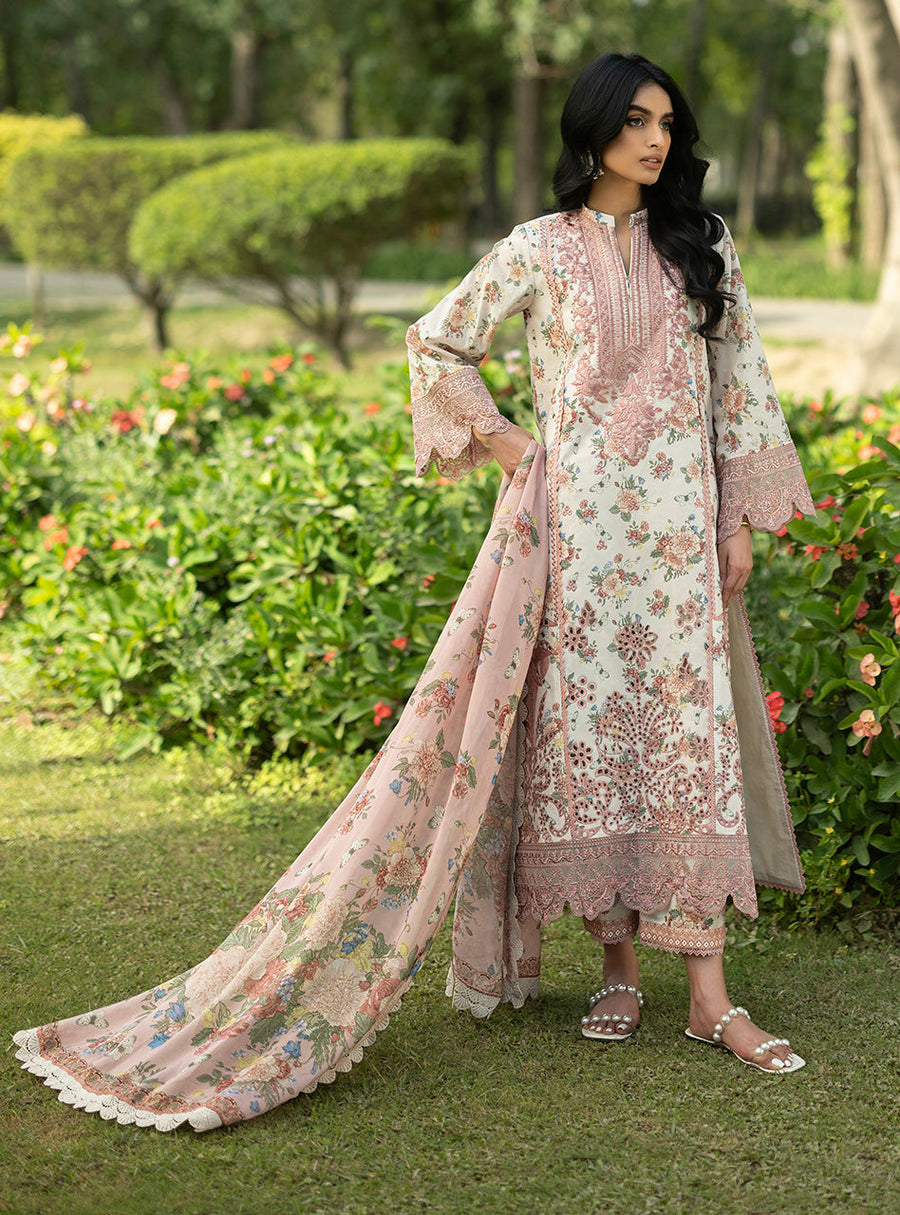 Zainab Chottani Luxe Lawn Unstitched Embroidered 3Pc Suit D-14 Ilsa