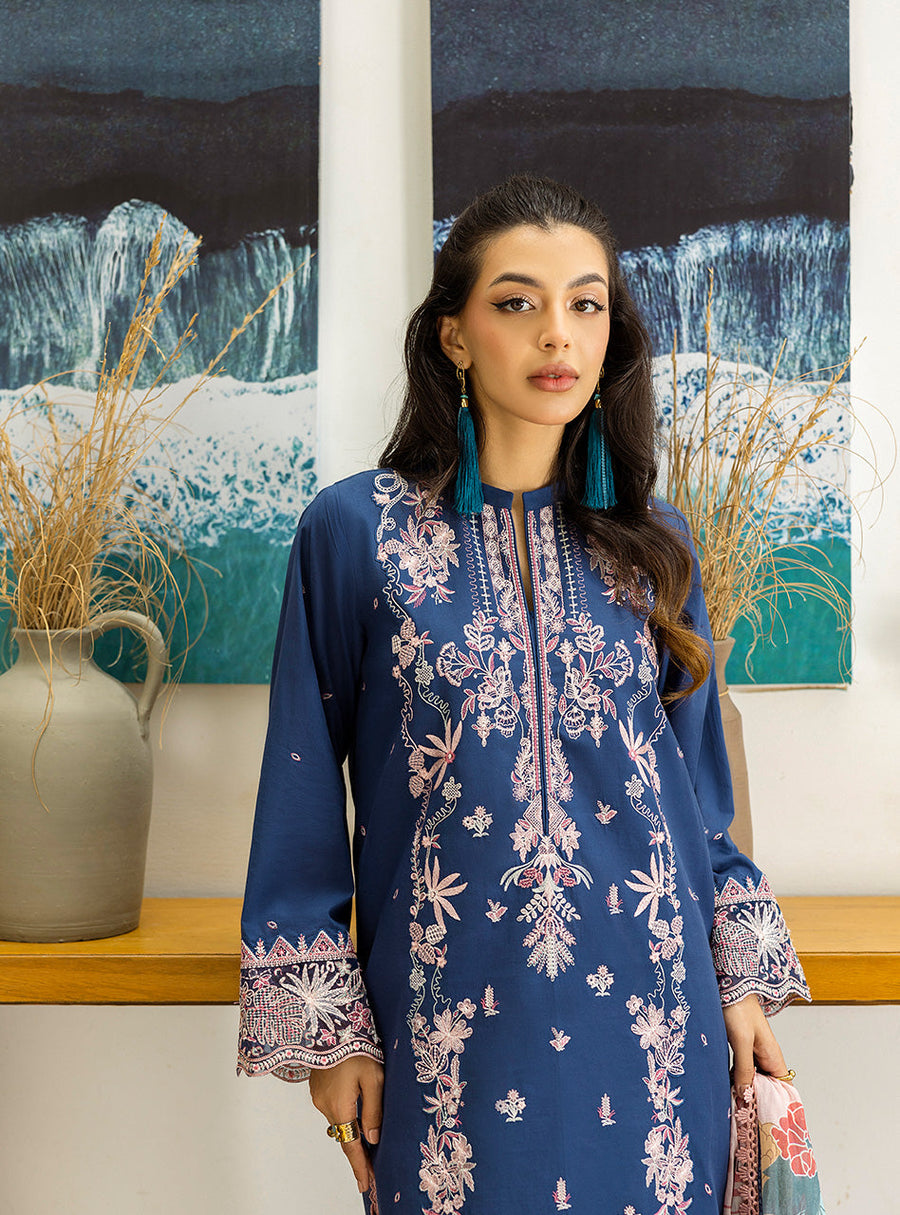 Zainab Chottani Tahra Embroidered Lawn Unstitched 3Pc Suit D-14 ELISA