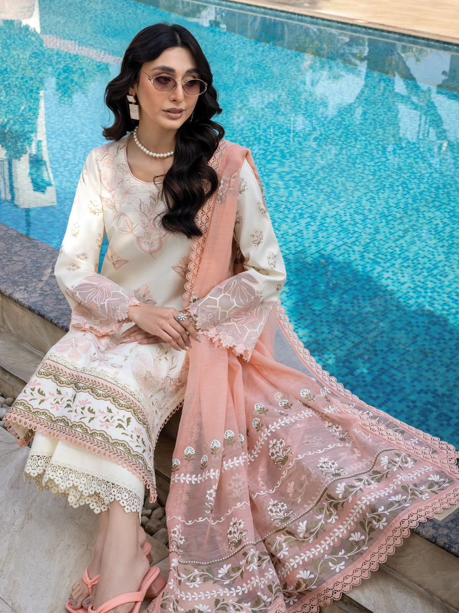 Rang Rasiya Florence Embroidered Lawn Unstitched 3Pc Suit D-14 MIRAAL