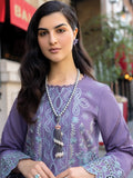 Rang Rasiya Carnation Embroidered Linen Unstitched 3Pc Suit D-14 Lavender