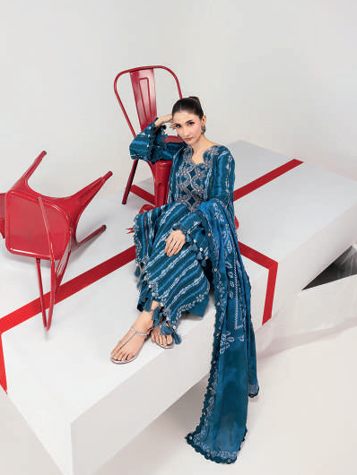 Maria.B M.Basics Embroidered Lawn Unstitched 3Pc Suit MB-CUSV13-14-B