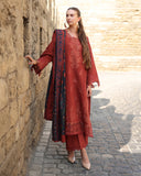 Rang Rasiya Carnation Embroidered Linen Unstitched 3Pc Suit D-14 Crdamom