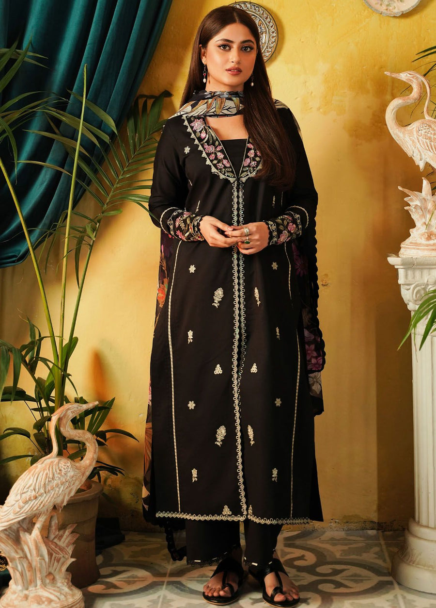 Seran Afsanah Embroidered Lawn Unstitched 3Pc Suit D-14 GULPOSH