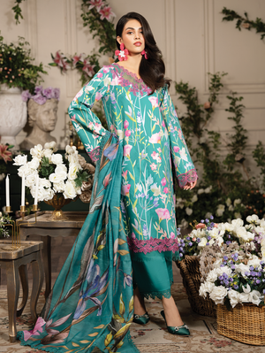 Rang Rasiya Lifestyle Embroidered Lawn Unstitched 3Pc Suit D-14 ZEENAL