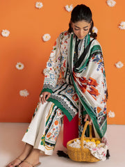 RajBari Amal Summer Prints Exclusive 3Pc Unstitched Lawn Suit D-14