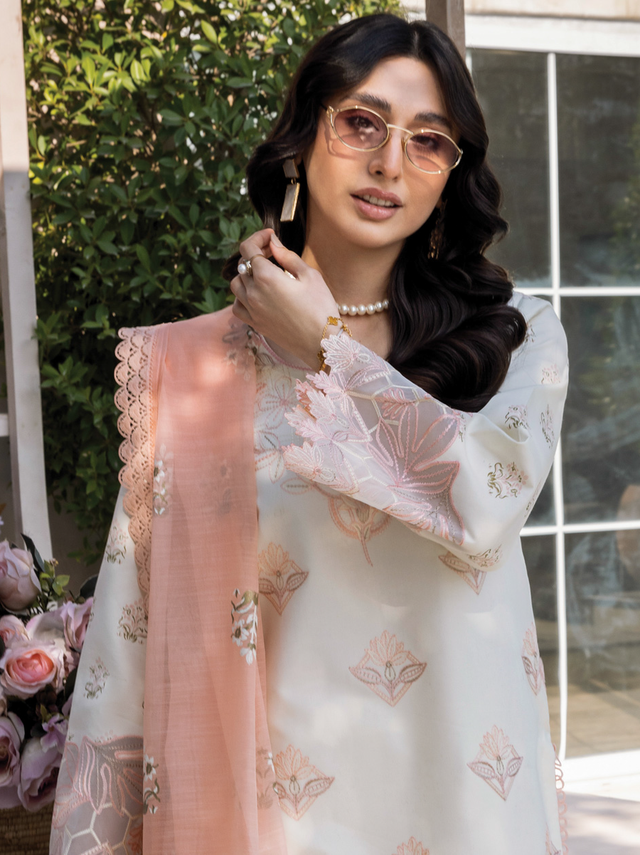 Rang Rasiya Florence Embroidered Lawn Unstitched 3Pc Suit D-14 MIRAAL