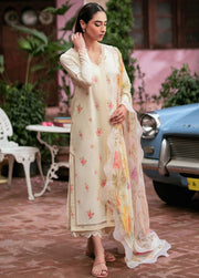 Seran Afsanah Embroidered Lawn Unstitched 3Pc Suit D-15 FARINA