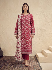 Zeenia Serene Printed Linen Unstitched 3Pc Suit D-15