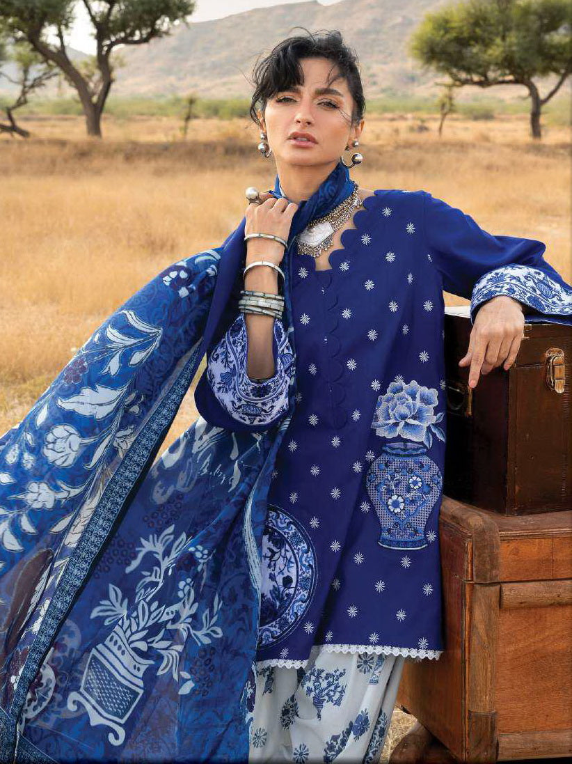 Zainab Chottani Embroidered Lawn Unstitched 3Pc Suit D-16 Veyra