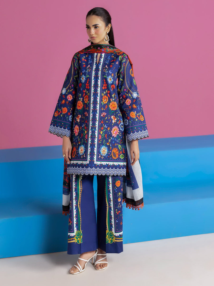 RajBari Amal Summer Prints Exclusive 3Pc Unstitched Lawn Suit D-16