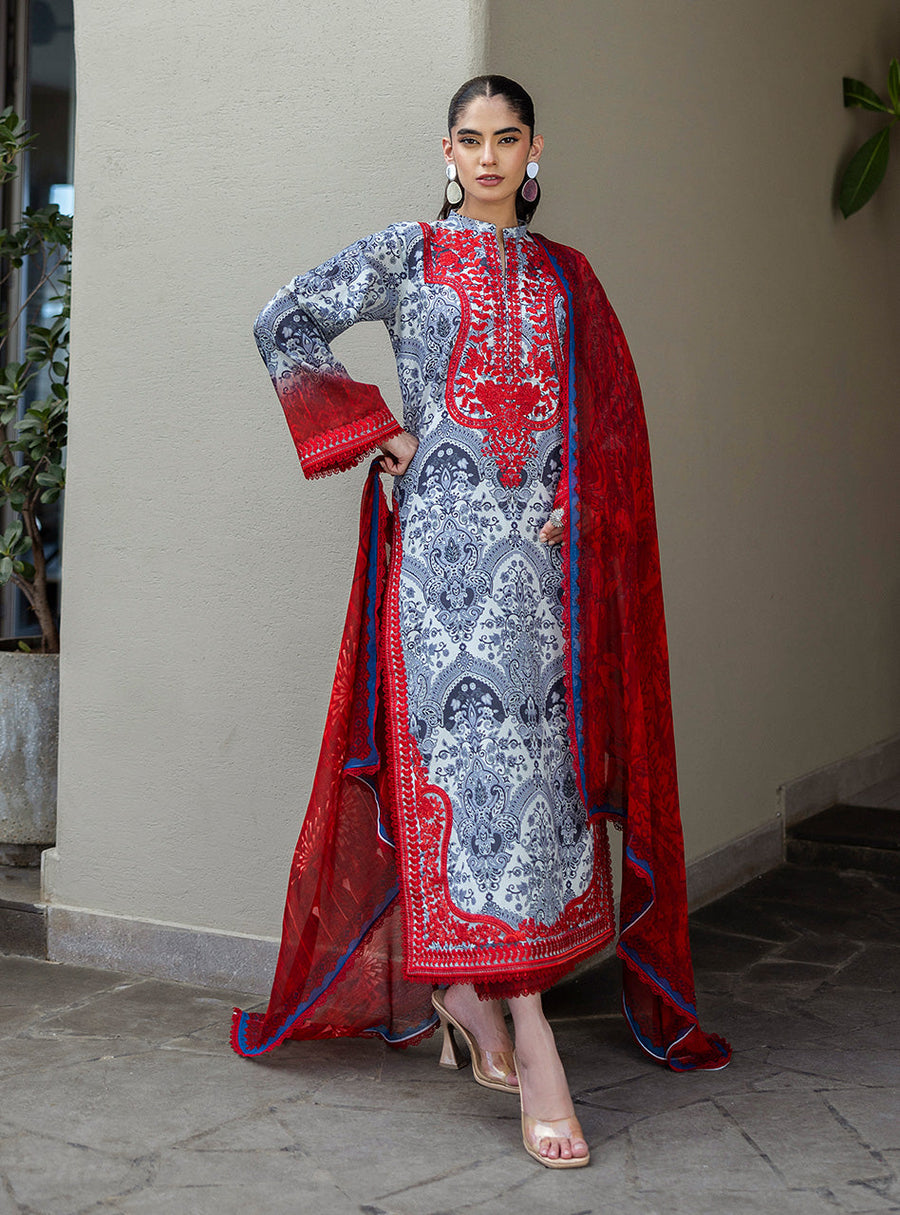 Zainab Chottani Tahra Embroidered Lawn Unstitched 3Pc Suit D-16 SYRA