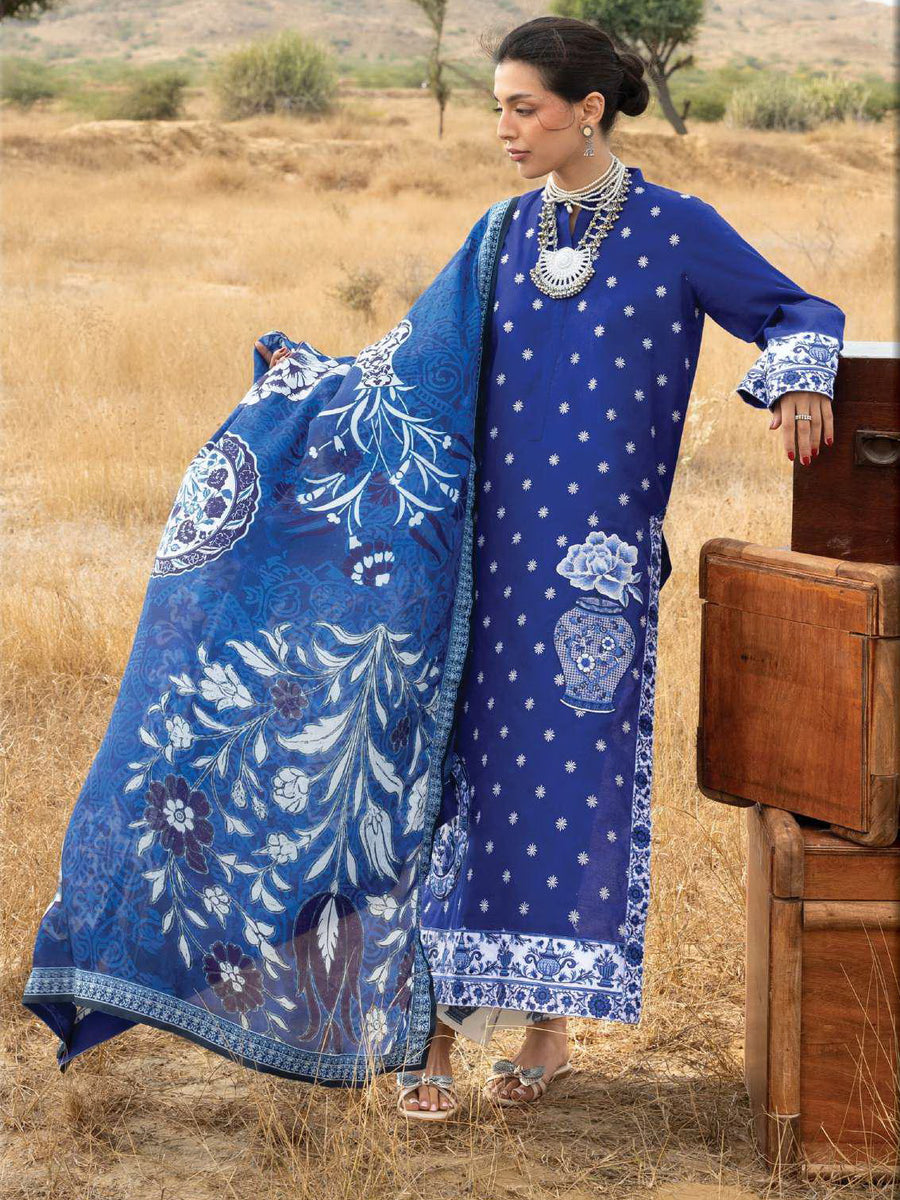 Zainab Chottani Embroidered Lawn Unstitched 3Pc Suit D-16 Veyra