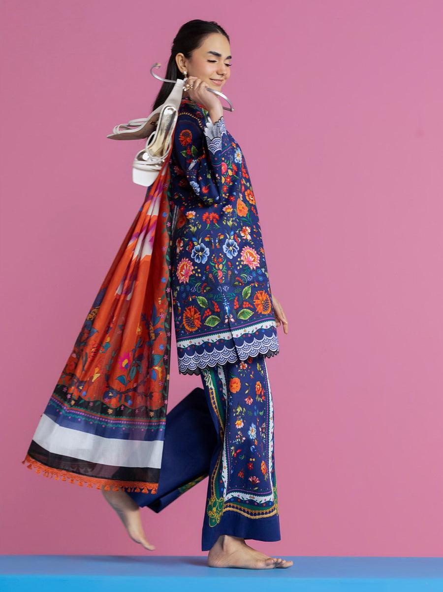 RajBari Amal Summer Prints Exclusive 3Pc Unstitched Lawn Suit D-16