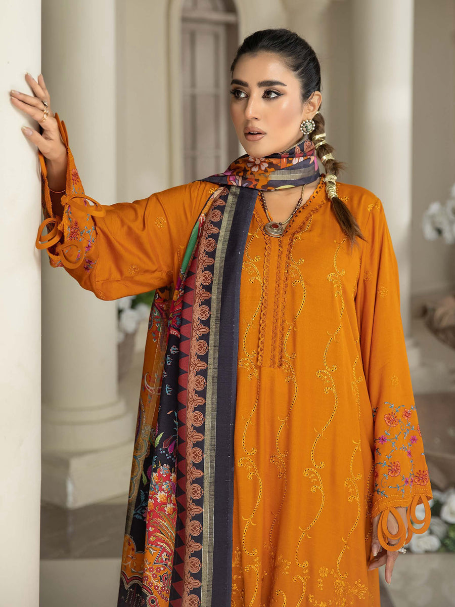 Waresha Kumash Luxury Embroidered Staple Unstitched 3Pc Suit D-16