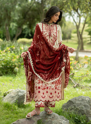 Zainab Chottani Luxe Lawn Unstitched Embroidered 3Pc Suit D-16 Laine