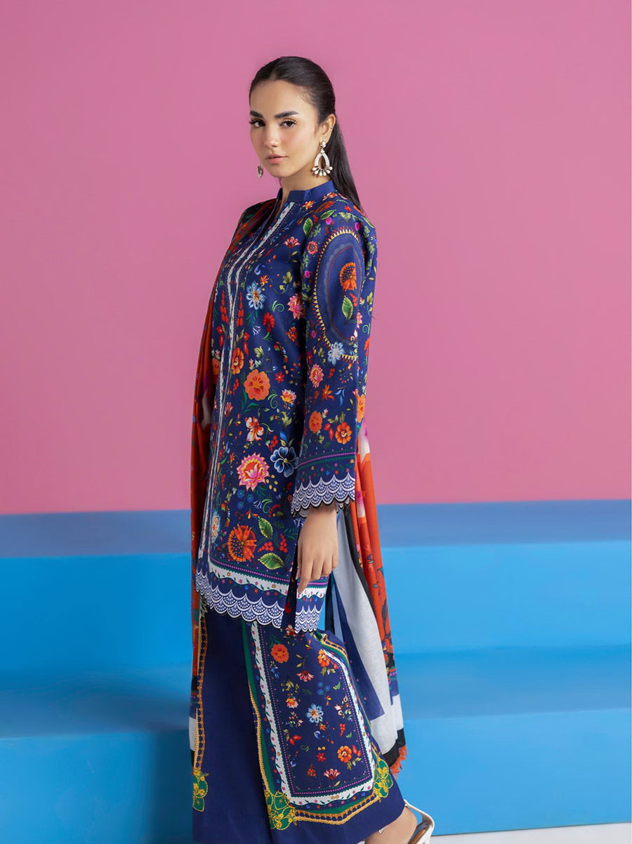 RajBari Amal Summer Prints Exclusive 3Pc Unstitched Lawn Suit D-16