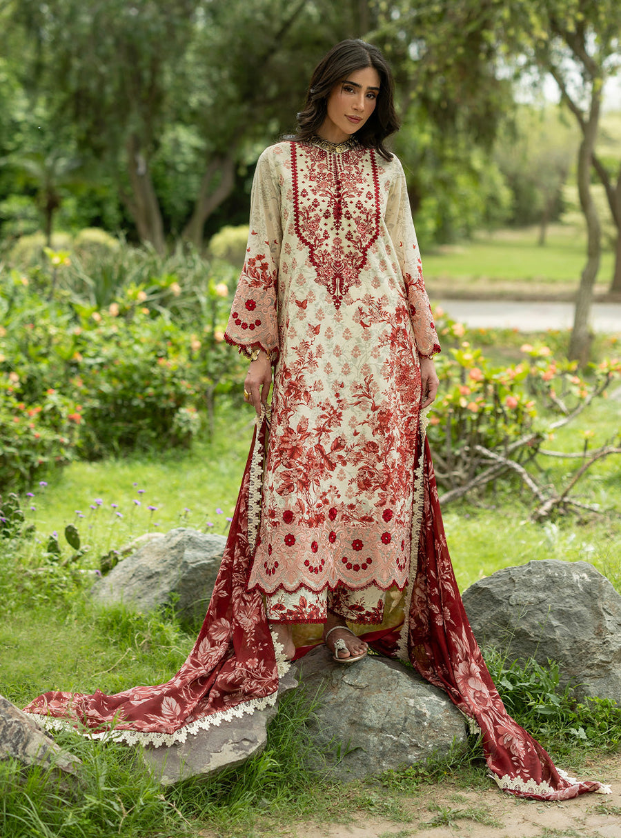 Zainab Chottani Luxe Lawn Unstitched Embroidered 3Pc Suit D-16 Laine