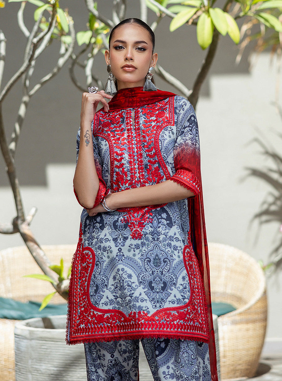 Zainab Chottani Tahra Embroidered Lawn Unstitched 3Pc Suit D-16 SYRA