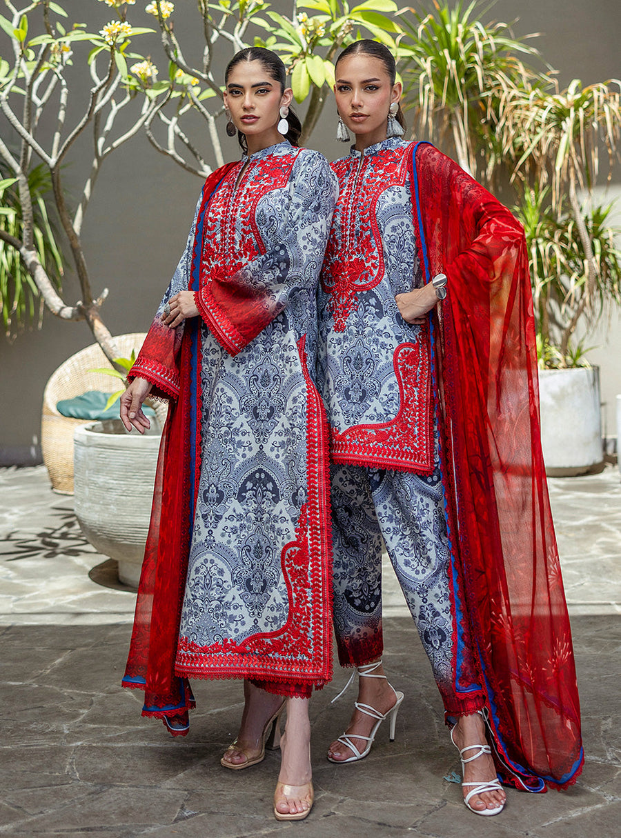 Zainab Chottani Tahra Embroidered Lawn Unstitched 3Pc Suit D-16 SYRA
