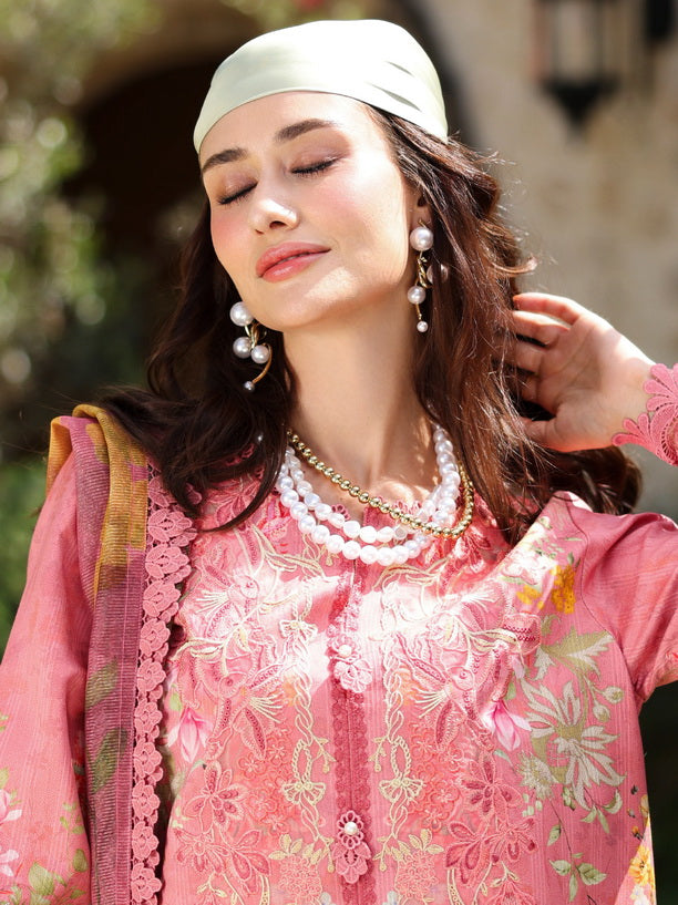 Rang Rasiya Lifestyle Embroidered Lawn Unstitched 3Pc Suit D-17 Blush
