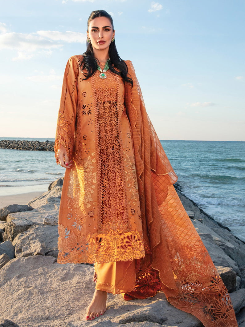 Rang Rasiya Premium Embroidered Lawn Unstitched 3Pc Suit D-12 ZARIAH