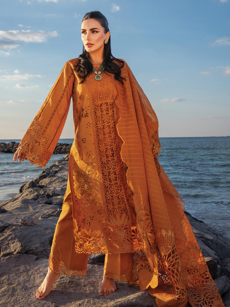 Rang Rasiya Premium Embroidered Lawn Unstitched 3Pc Suit D-12 ZARIAH