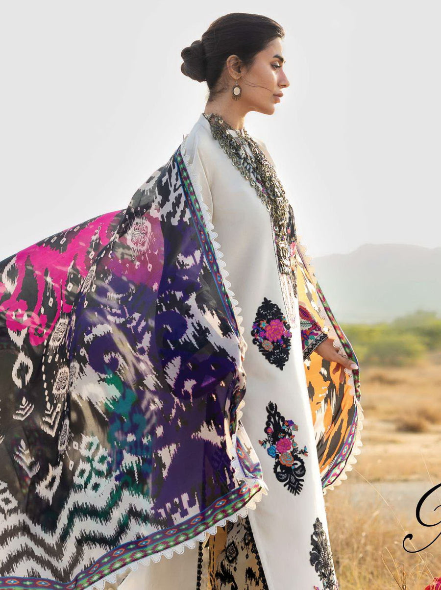 Zainab Chottani Embroidered Lawn Unstitched 3Pc Suit D-17 Nivara
