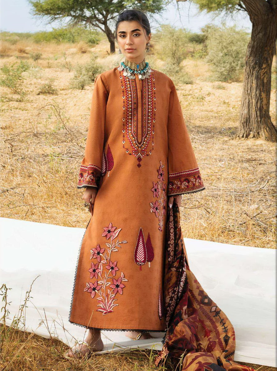 Zainab Chottani Embroidered Lawn Unstitched 3Pc Suit D-18 Orlina