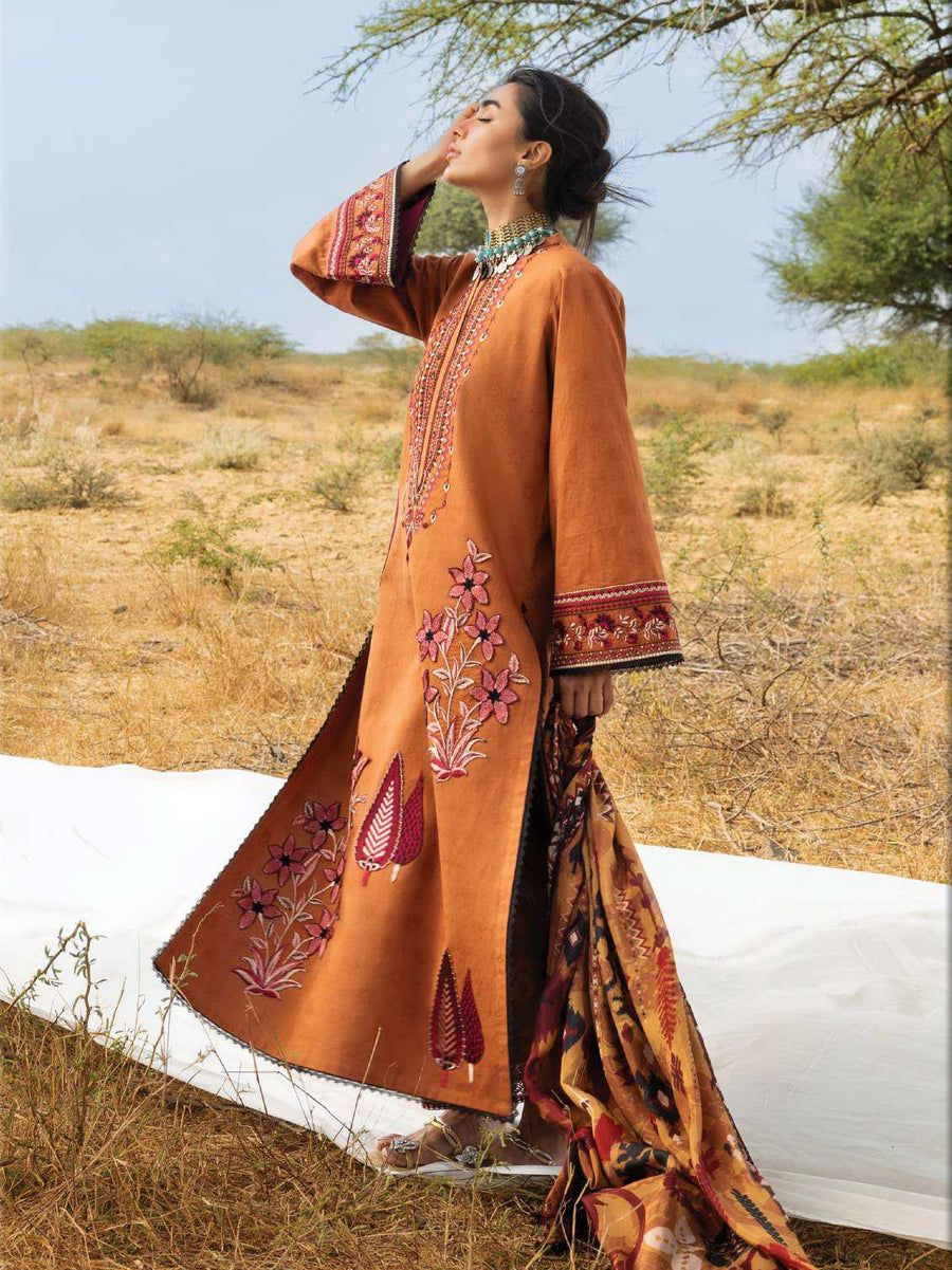 Zainab Chottani Embroidered Lawn Unstitched 3Pc Suit D-18 Orlina