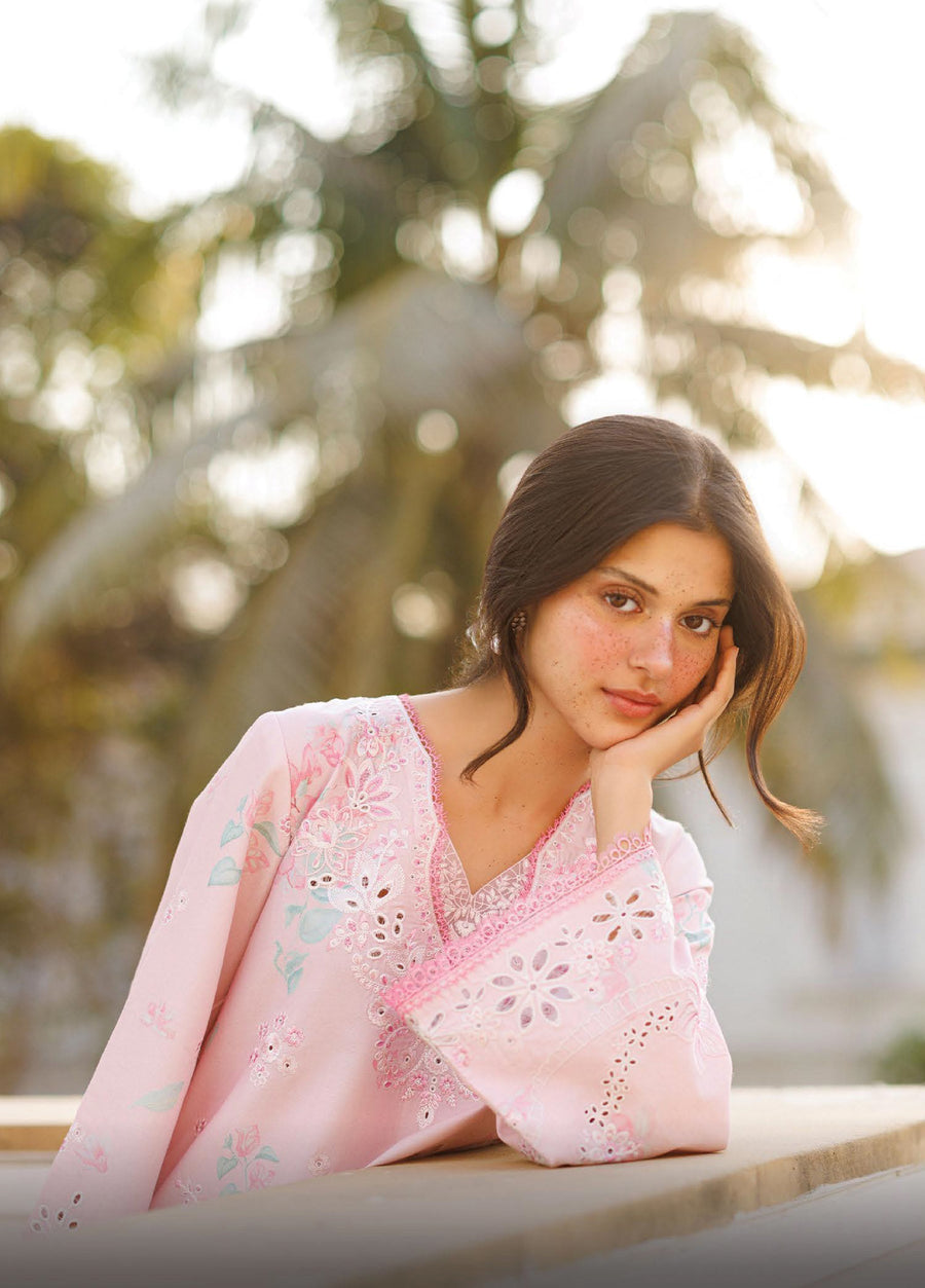 Afrozeh Summer Together Embroidered Lawn Unstitched 3Pc Suit - AMOURA