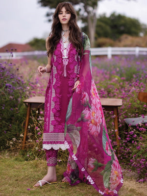 Mushq Hemline The Secerat Garden Unstitched Lawn 3Pc Suit HML24-1B Fairy Dell