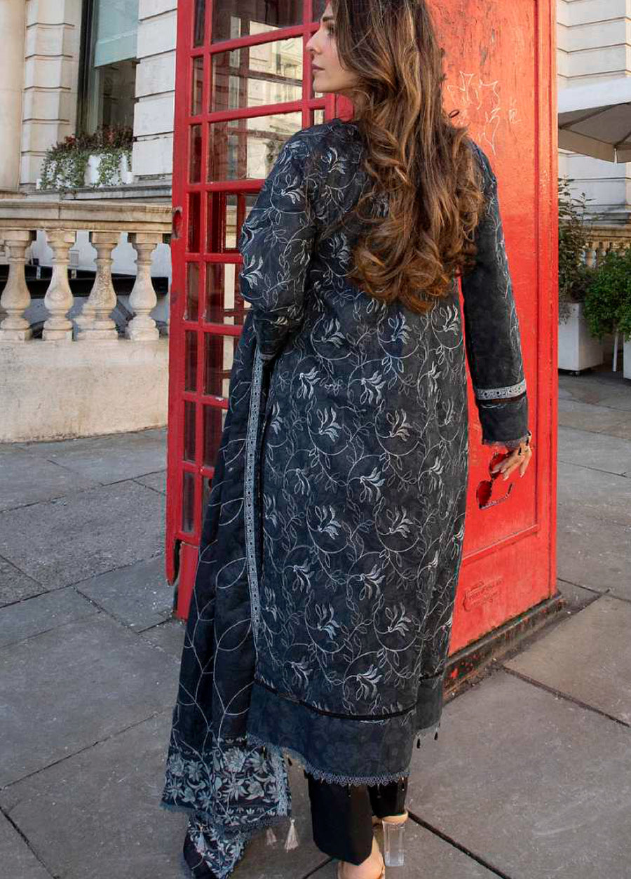 AL Zohaib Dhagakari Embroidered Lawn Unstitched 3Pc Suit D-02