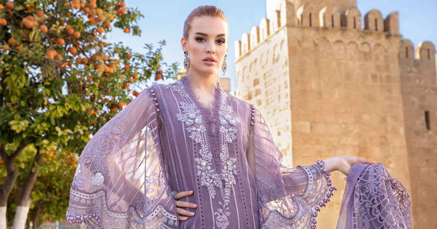 Maria.B Unstitched Embroidered Luxury Lawn 3Pc Suit D-2401-A
