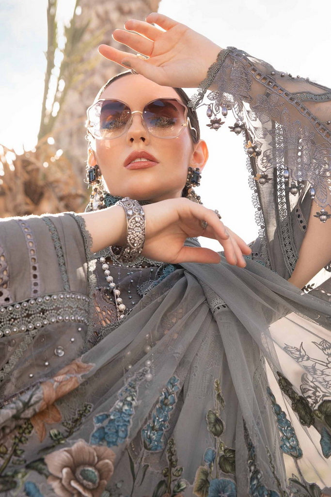 Maria.B Unstitched Embroidered Luxury Lawn 3Pc Suit D-2407-B