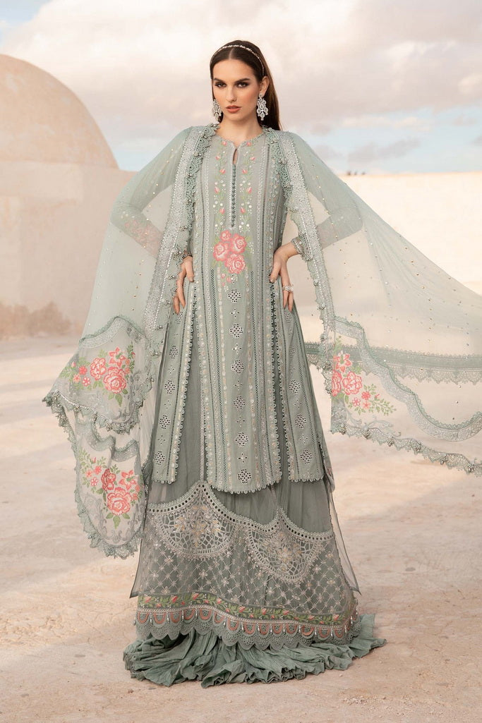 Maria.B Unstitched Embroidered Luxury Lawn 3Pc Suit D-2412-B