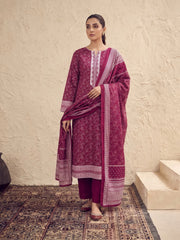 Zeenia Serene Printed Linen Unstitched 3Pc Suit D-24